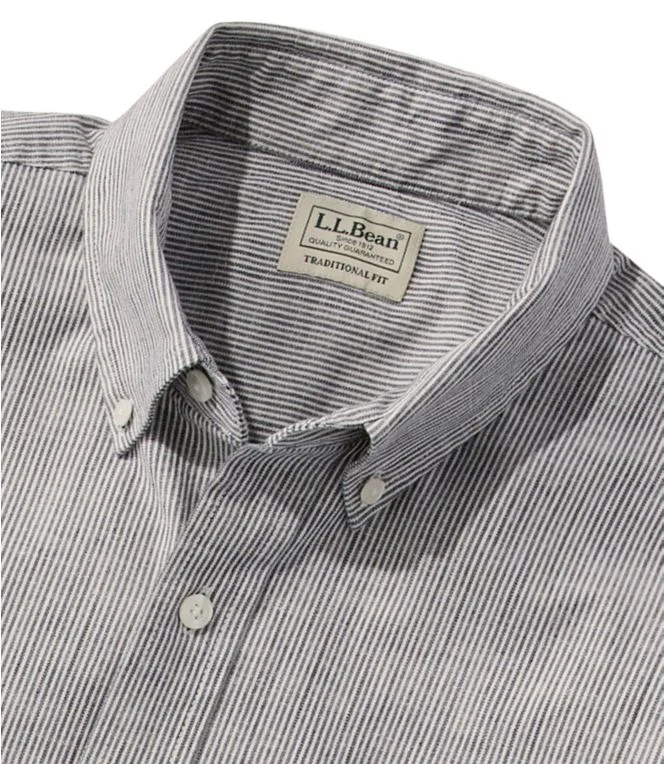 Men''s Comfort Stretch Chambray Shirt, Traditional Untucked Fit, Long-Sleeve, Stripe - Image 5