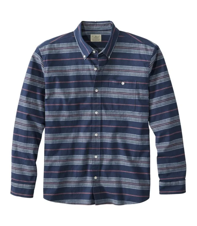 Men''s Comfort Stretch Chambray Shirt, Traditional Untucked Fit, Long-Sleeve, Stripe - Image 6
