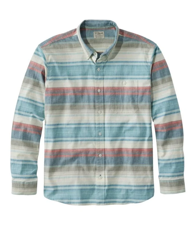 Men''s Comfort Stretch Chambray Shirt, Traditional Untucked Fit, Long-Sleeve, Stripe - Image 7