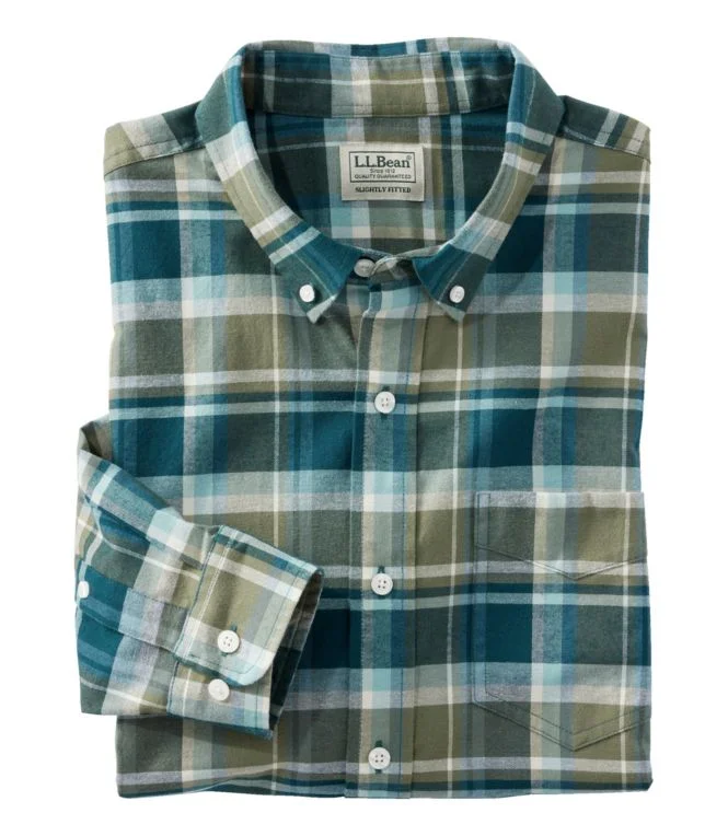Men''s Comfort Stretch Oxford Shirt, Slightly Fitted Untucked Fit, Plaid - Image 11