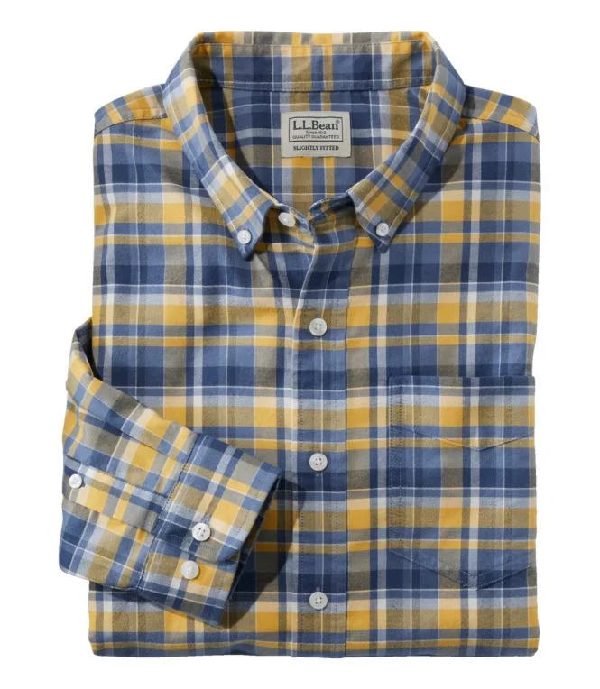 Men''s Comfort Stretch Oxford Shirt, Slightly Fitted Untucked Fit, Plaid - Image 12