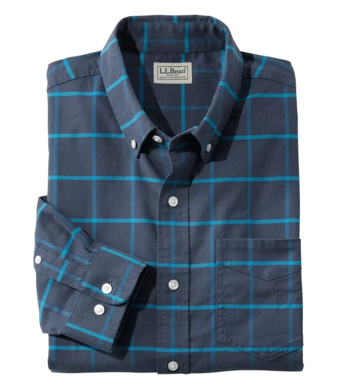 Men''s Comfort Stretch Oxford Shirt, Slightly Fitted Untucked Fit, Plaid - Image 17