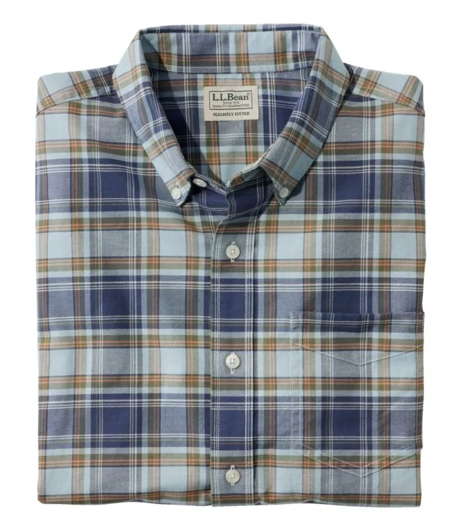 Alternative view of Men''s Comfort Stretch Oxford Shirt, Slightly Fitted Untucked Fit, Plaid