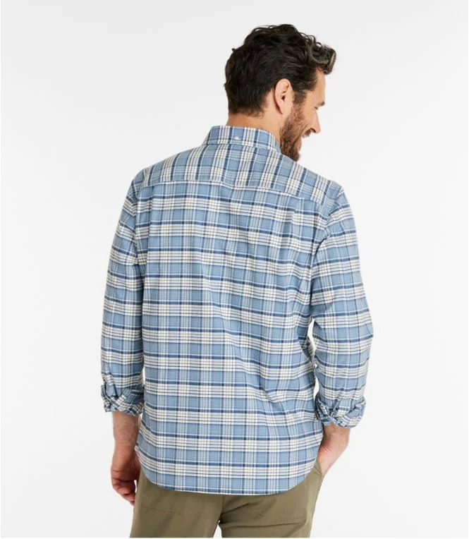 Men''s Comfort Stretch Oxford Shirt, Slightly Fitted Untucked Fit, Plaid - Image 4
