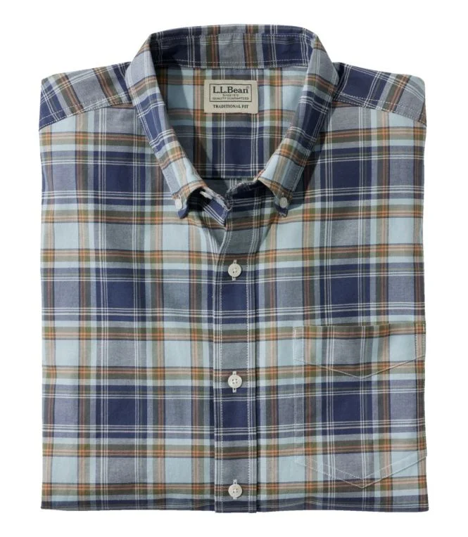 Men''s Comfort Stretch Oxford Shirt, Traditional Untucked Fit, Plaid - Image 10