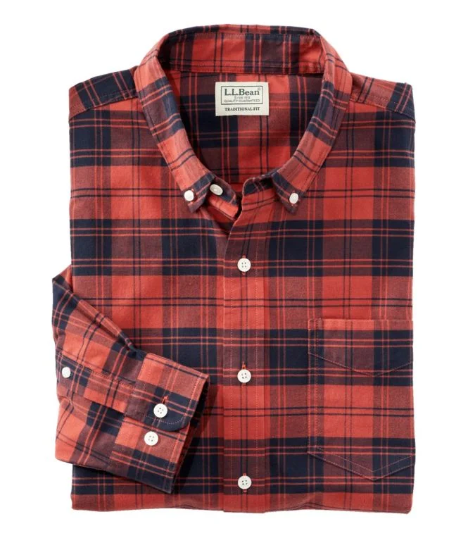 Men''s Comfort Stretch Oxford Shirt, Traditional Untucked Fit, Plaid - Image 11