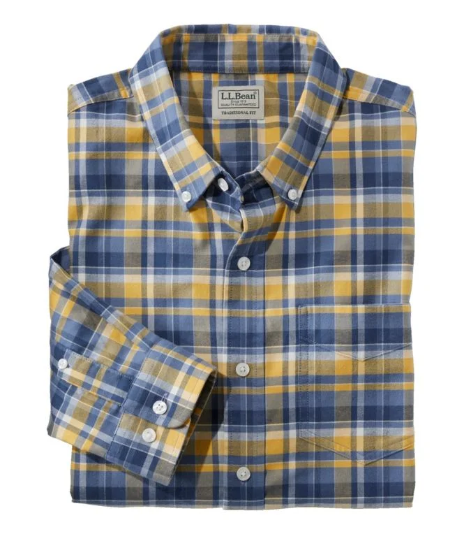 Men''s Comfort Stretch Oxford Shirt, Traditional Untucked Fit, Plaid - Image 12