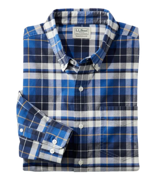 Men''s Comfort Stretch Oxford Shirt, Traditional Untucked Fit, Plaid - Image 13