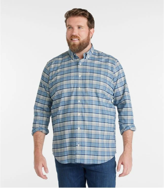 Men''s Comfort Stretch Oxford Shirt, Traditional Untucked Fit, Plaid - Image 5