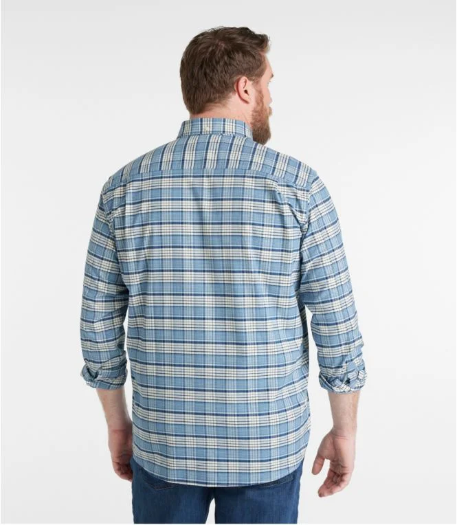Men''s Comfort Stretch Oxford Shirt, Traditional Untucked Fit, Plaid - Image 6