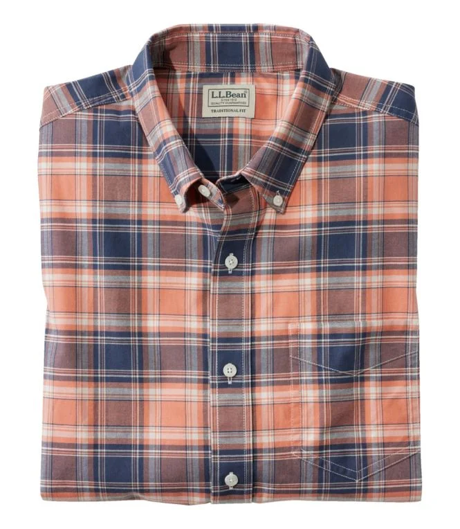 Men''s Comfort Stretch Oxford Shirt, Traditional Untucked Fit, Plaid - Image 9