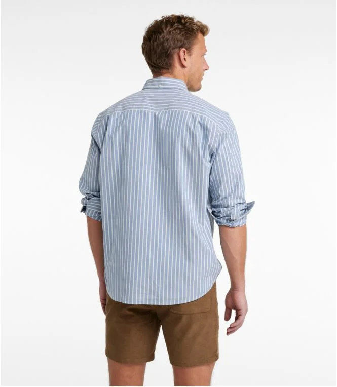 Men''s Comfort Stretch Oxford Shirt, Traditional Untucked Fit, Stripe