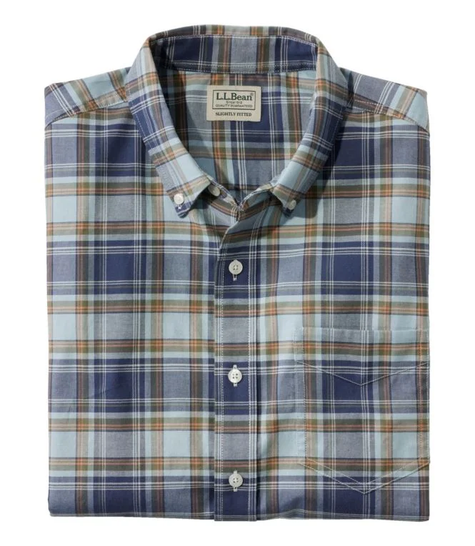 Men''s Comfort Stretch Oxford, Slightly Fitted Untucked Fit, Short-Sleeve, Plaid - Image 11