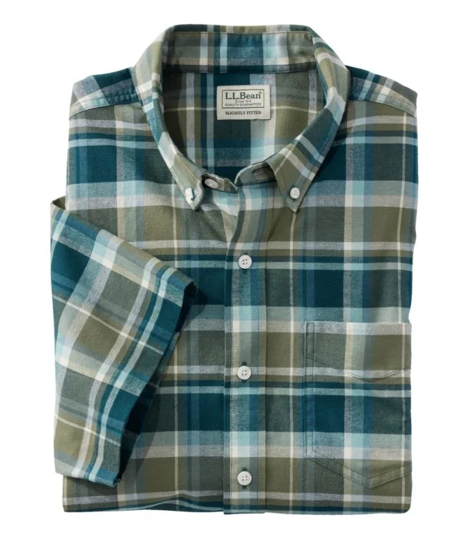 Men''s Comfort Stretch Oxford, Slightly Fitted Untucked Fit, Short-Sleeve, Plaid - Image 12