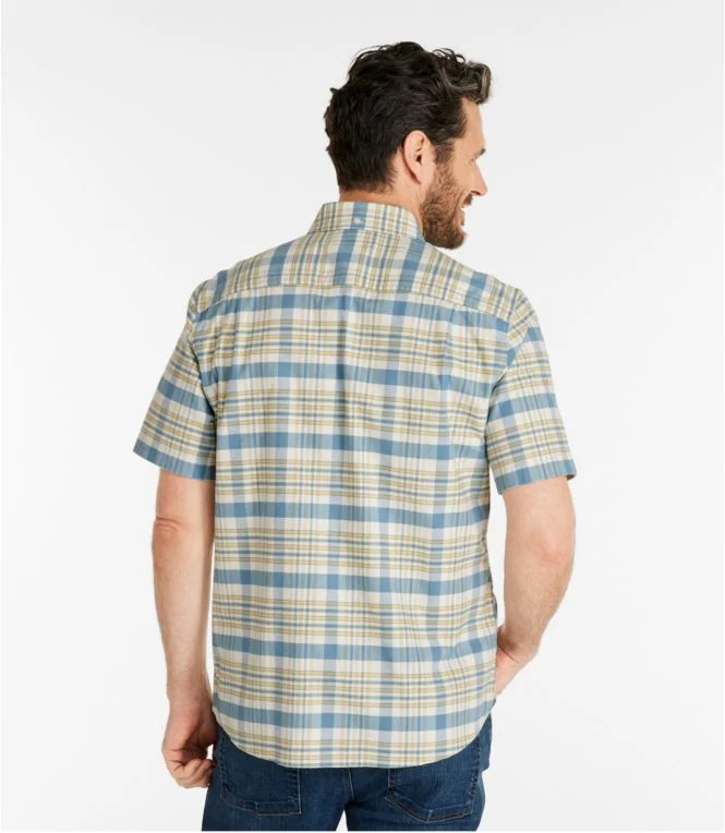Men''s Comfort Stretch Oxford, Slightly Fitted Untucked Fit, Short-Sleeve, Plaid - Image 4