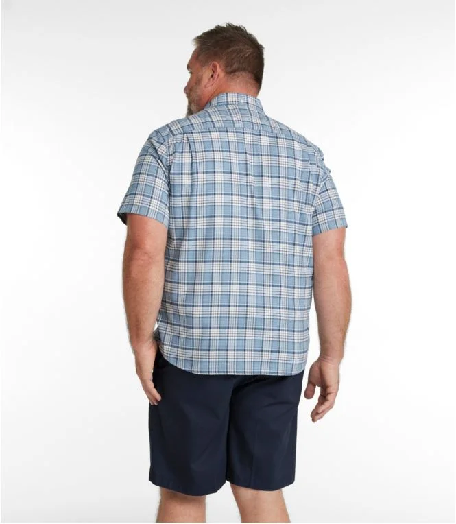 Men''s Comfort Stretch Oxford, Slightly Fitted Untucked Fit, Short-Sleeve, Plaid - Image 6
