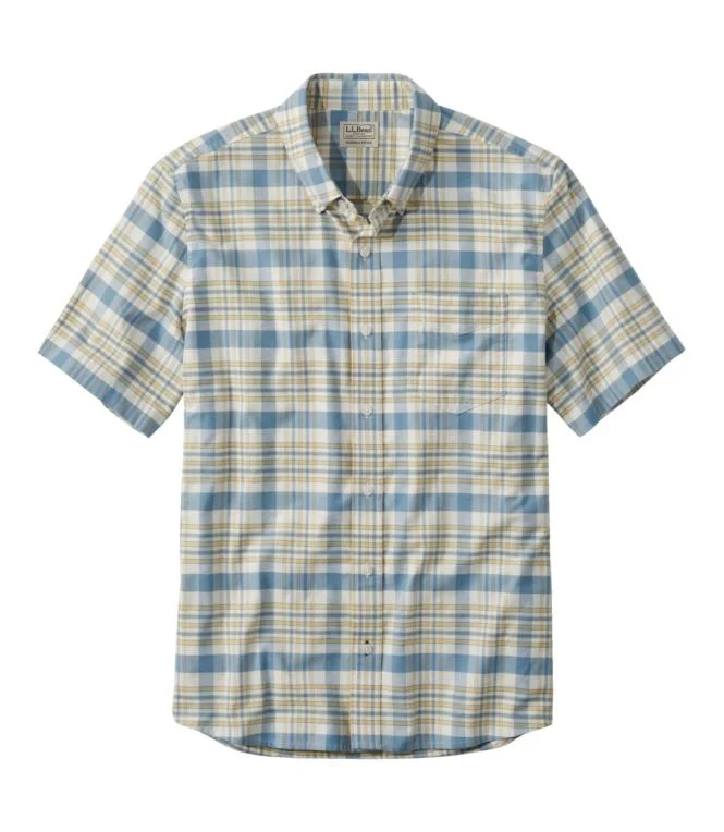 Men''s Comfort Stretch Oxford, Slightly Fitted Untucked Fit, Short-Sleeve, Plaid - Image 7