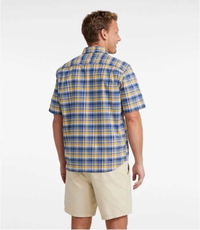 Men''s Comfort Stretch Oxford, Traditional Untucked Fit, Short-Sleeve, Plaid - Image 3