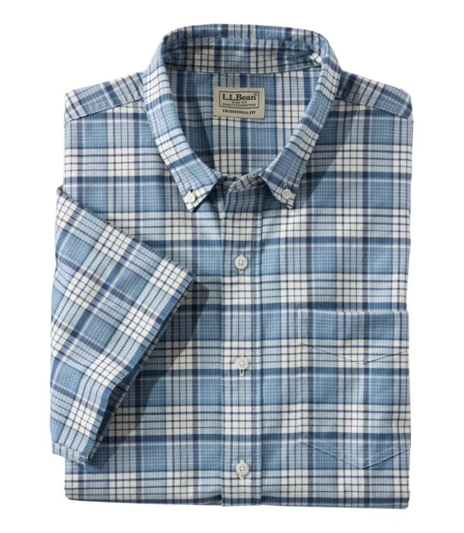 Men''s Comfort Stretch Oxford, Traditional Untucked Fit, Short-Sleeve, Plaid - Image 4
