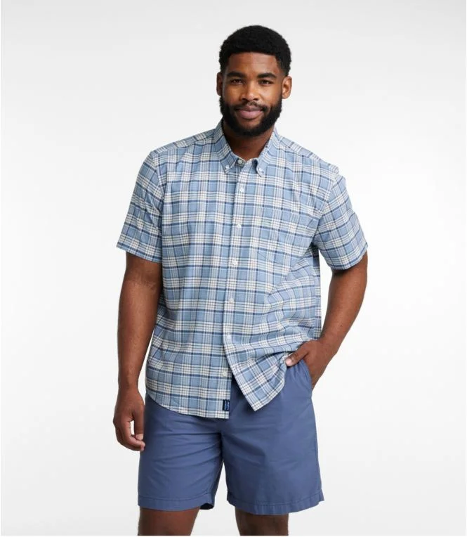Men''s Comfort Stretch Oxford, Traditional Untucked Fit, Short-Sleeve, Plaid - Image 5