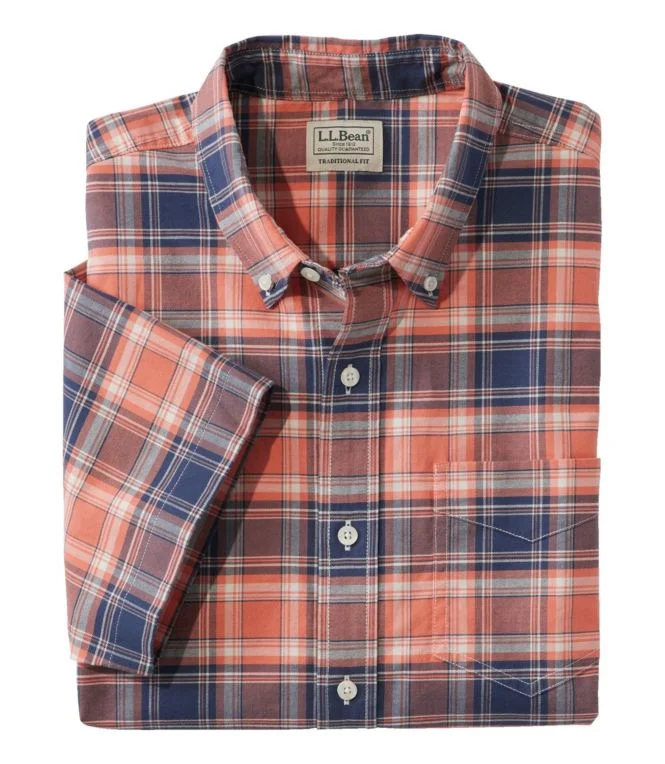 Men''s Comfort Stretch Oxford, Traditional Untucked Fit, Short-Sleeve, Plaid - Image 7