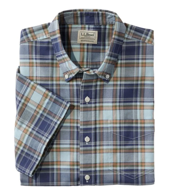 Men''s Comfort Stretch Oxford, Traditional Untucked Fit, Short-Sleeve, Plaid - Image 8