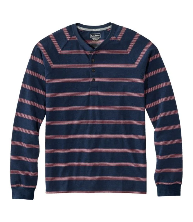 Alternative view of Men''s Comfort Stretch Pima Tee Shirt, Long-Sleeve Henley, Stripe