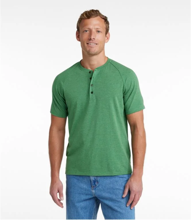 Men''s Comfort Stretch Pima Tee Shirt, Short-Sleeve Henley - Image 3
