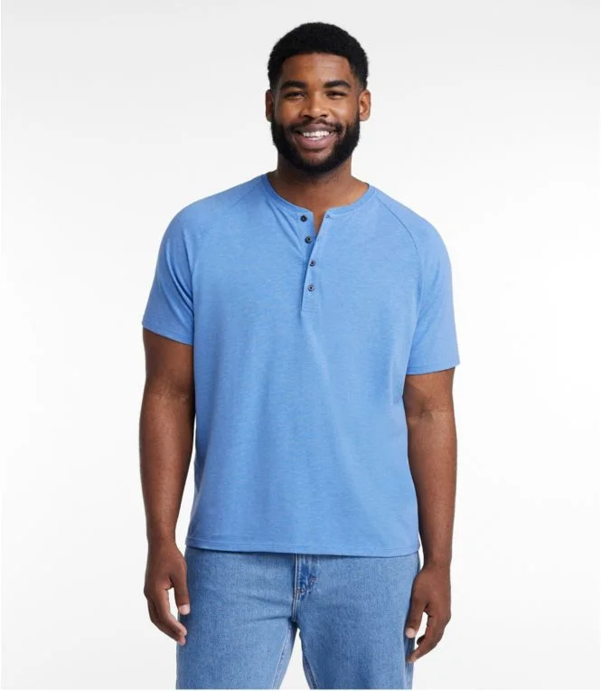 Men''s Comfort Stretch Pima Tee Shirt, Short-Sleeve Henley - Image 5