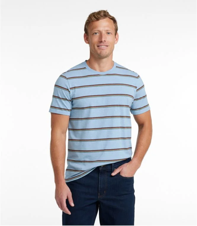Men''s Comfort Stretch Pima Tee Shirt, Short-Sleeve, Stripe - Image 3