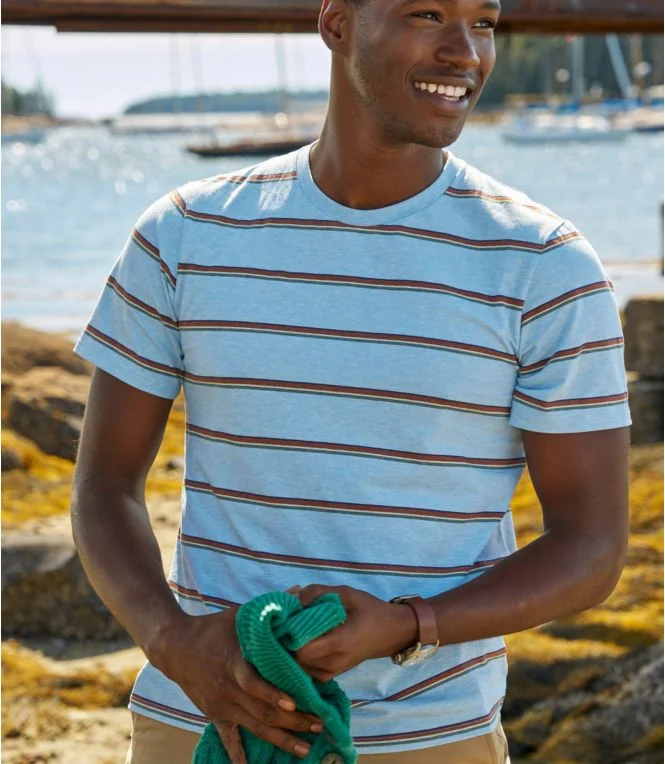 Men''s Comfort Stretch Pima Tee Shirt, Short-Sleeve, Stripe - Image 7