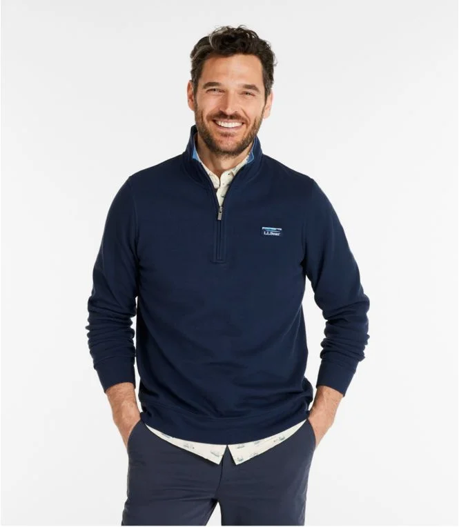 Men''s Comfort Stretch Piqué Quarter Zip Pullover, Long-Sleeve