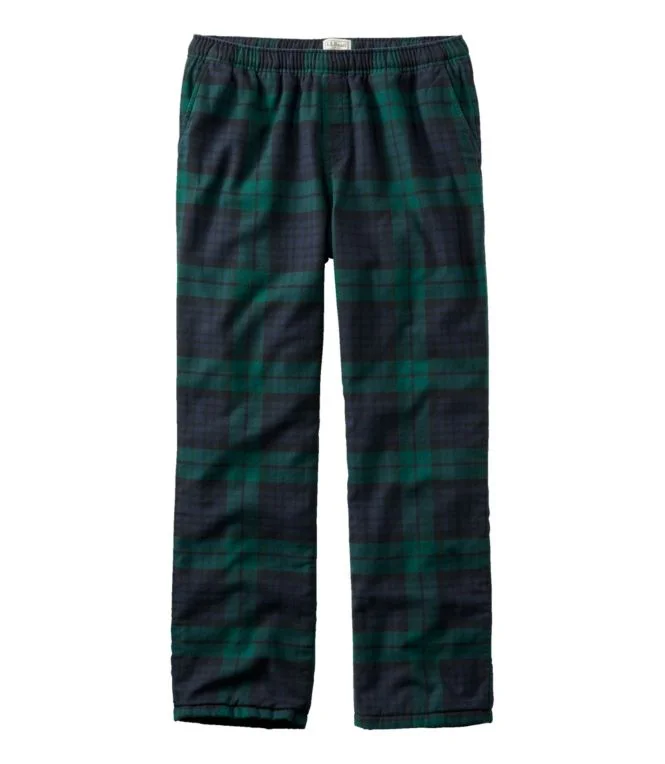 Men''s Fleece-Lined Flannel Lounge Pants