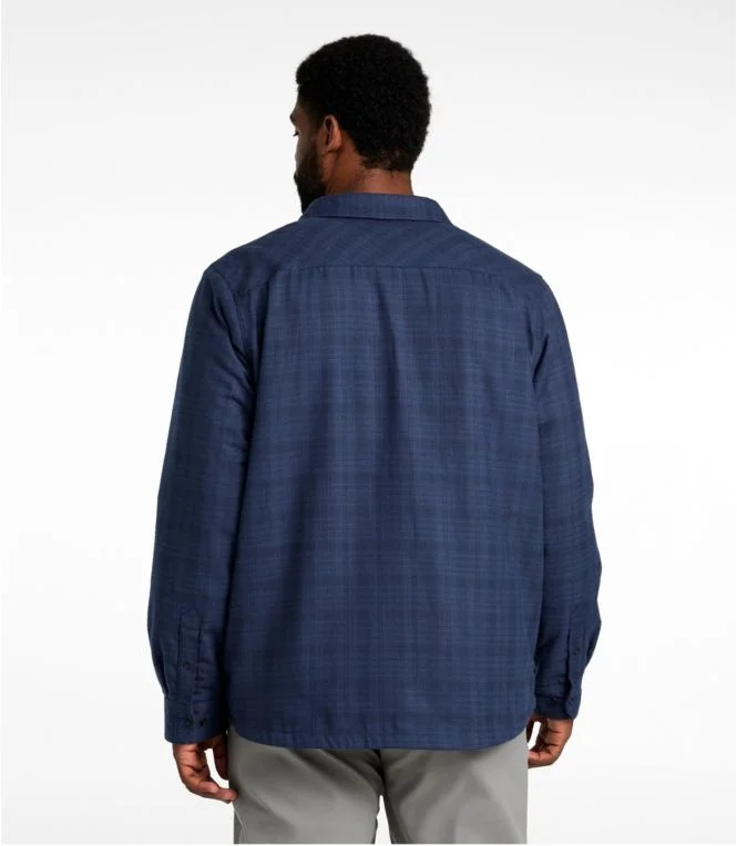Men''s Katahdin Performance Flannel Shirt-Jacket, Hi-Pile Fleece-Lined Solid