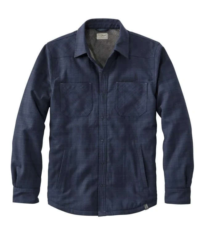 Alternative view of Men''s Katahdin Performance Flannel Shirt-Jacket, Hi-Pile Fleece-Lined Solid
