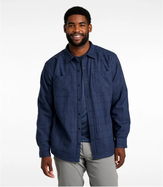 Men''s Katahdin Performance Flannel Shirt-Jacket, Hi-Pile Fleece-Lined Solid - Image 5