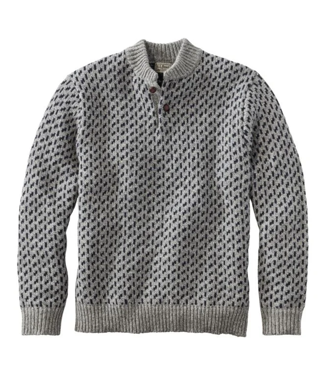 Men''s L.L.Bean Classic Ragg Wool Fair Isle Henley Sweater - Image 5