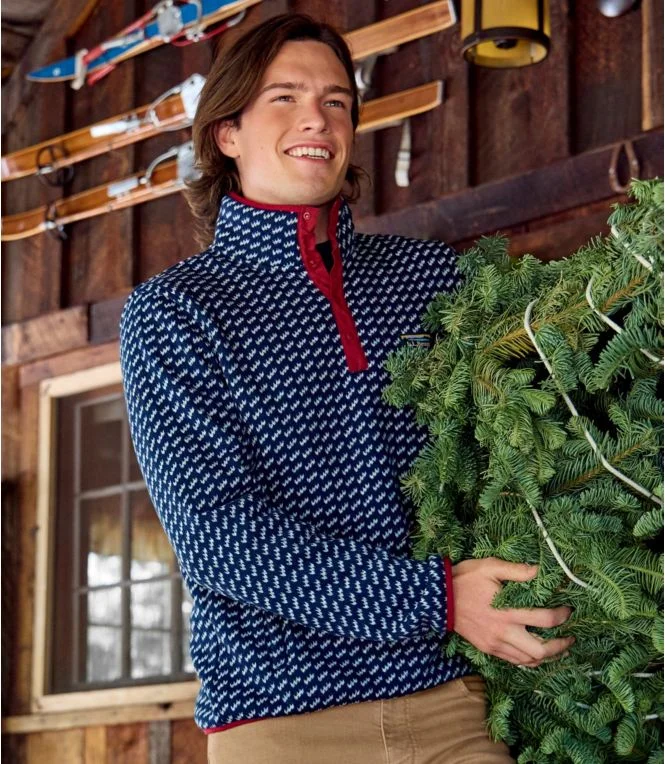 Men''s L.L.Bean Sweater Fleece Pullover, Print - Image 9