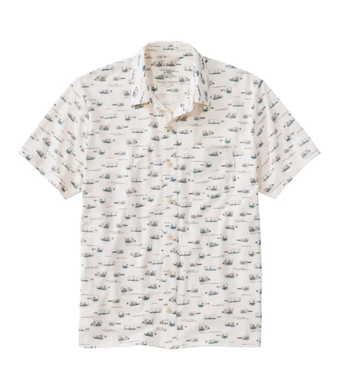 Men''s Lakewashed Performance Shirts, Button-Front Shirt, Short-Sleeve, Print - Image 9