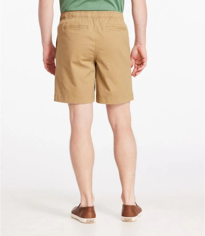 Men''s Lakewashed Stretch Khaki Shorts, Pull-On, 8""