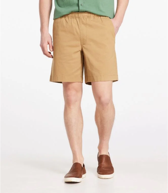Men''s Lakewashed Stretch Khaki Shorts, Pull-On, 8""