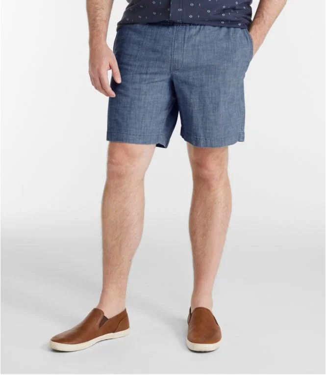 Men''s Lakewashed® Stretch Shorts, Pull-On, Chambray, 8""