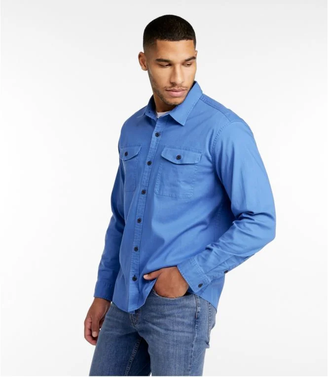 Men''s Lakewashed Twill Shirt, Traditional Untucked Fit - Image 3