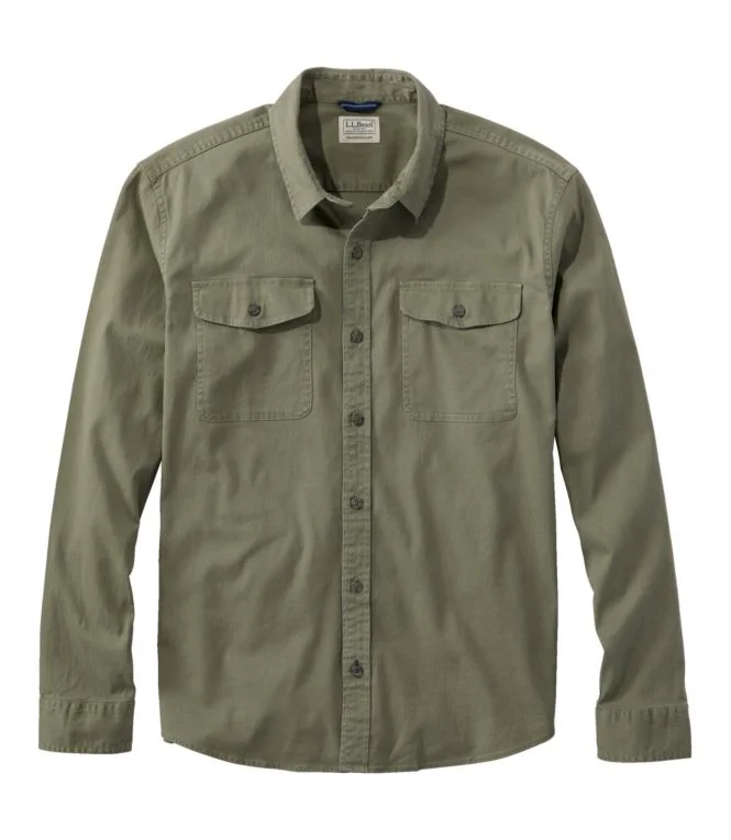 Men''s Lakewashed Twill Shirt, Traditional Untucked Fit - Image 7