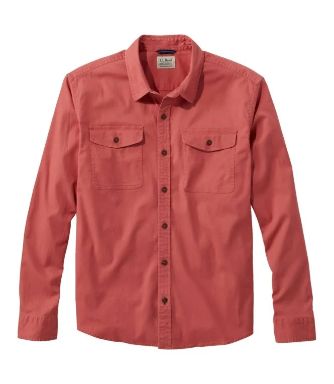 Men''s Lakewashed Twill Shirt, Traditional Untucked Fit - Image 8