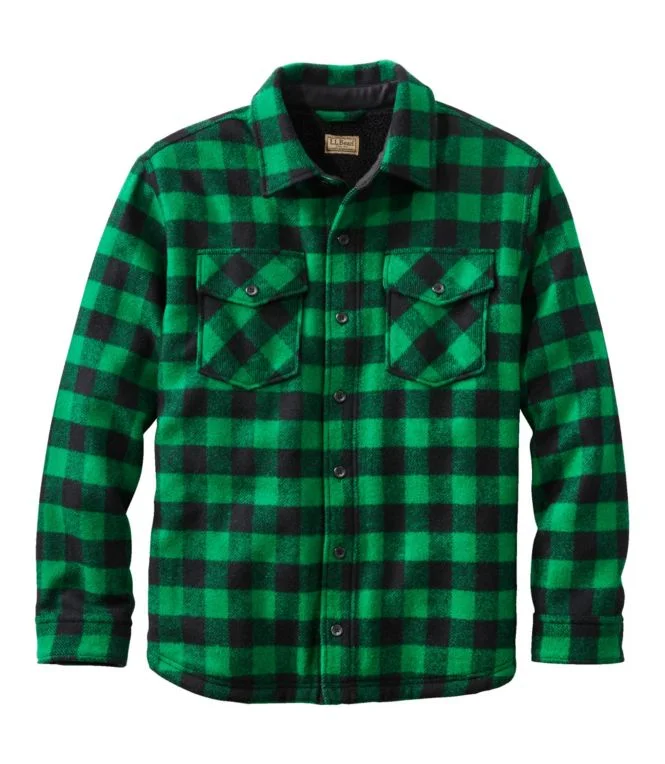 Men''s Maine Guide Sherpa Lined Wool Shirt - Image 9