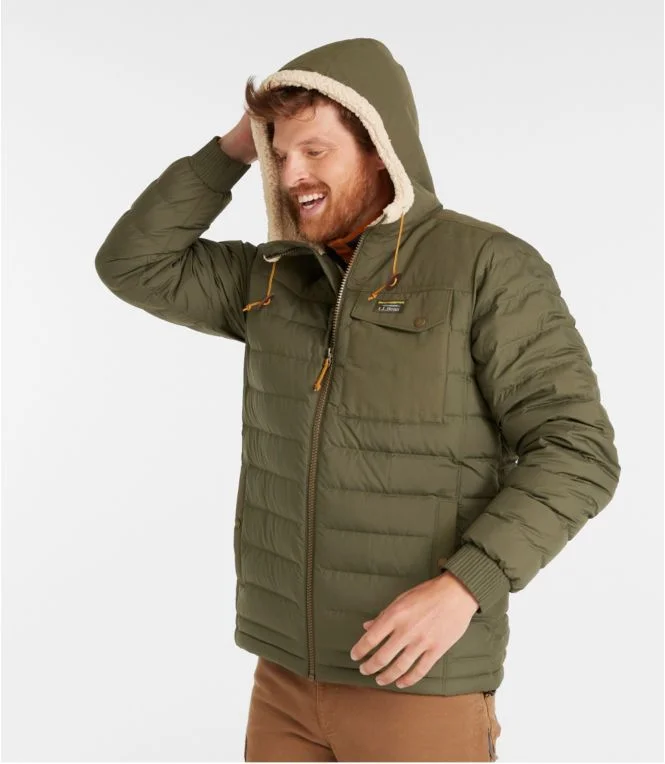 Men''s Mountain Classic Down Hooded Jacket, Sherpa-Lined - Image 5
