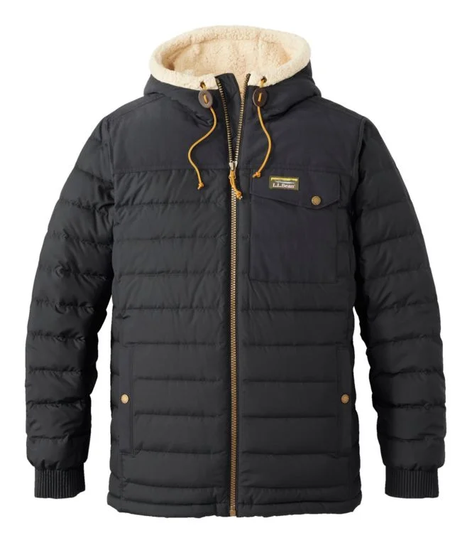 Men''s Mountain Classic Down Hooded Jacket, Sherpa-Lined