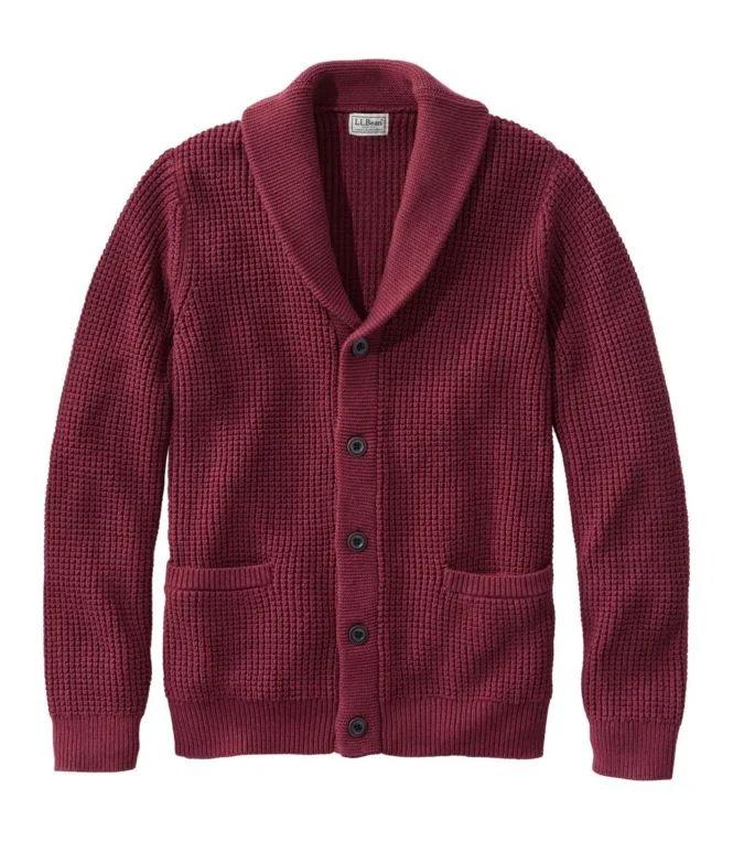 Men''s Organic Cotton Waffle Sweater, Cardigan - Image 11