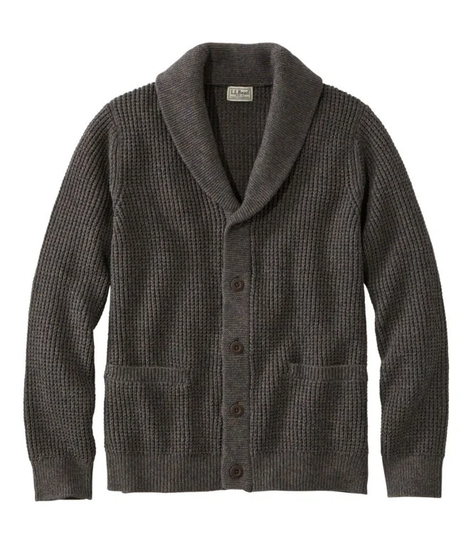 Alternative view of Men''s Organic Cotton Waffle Sweater, Cardigan